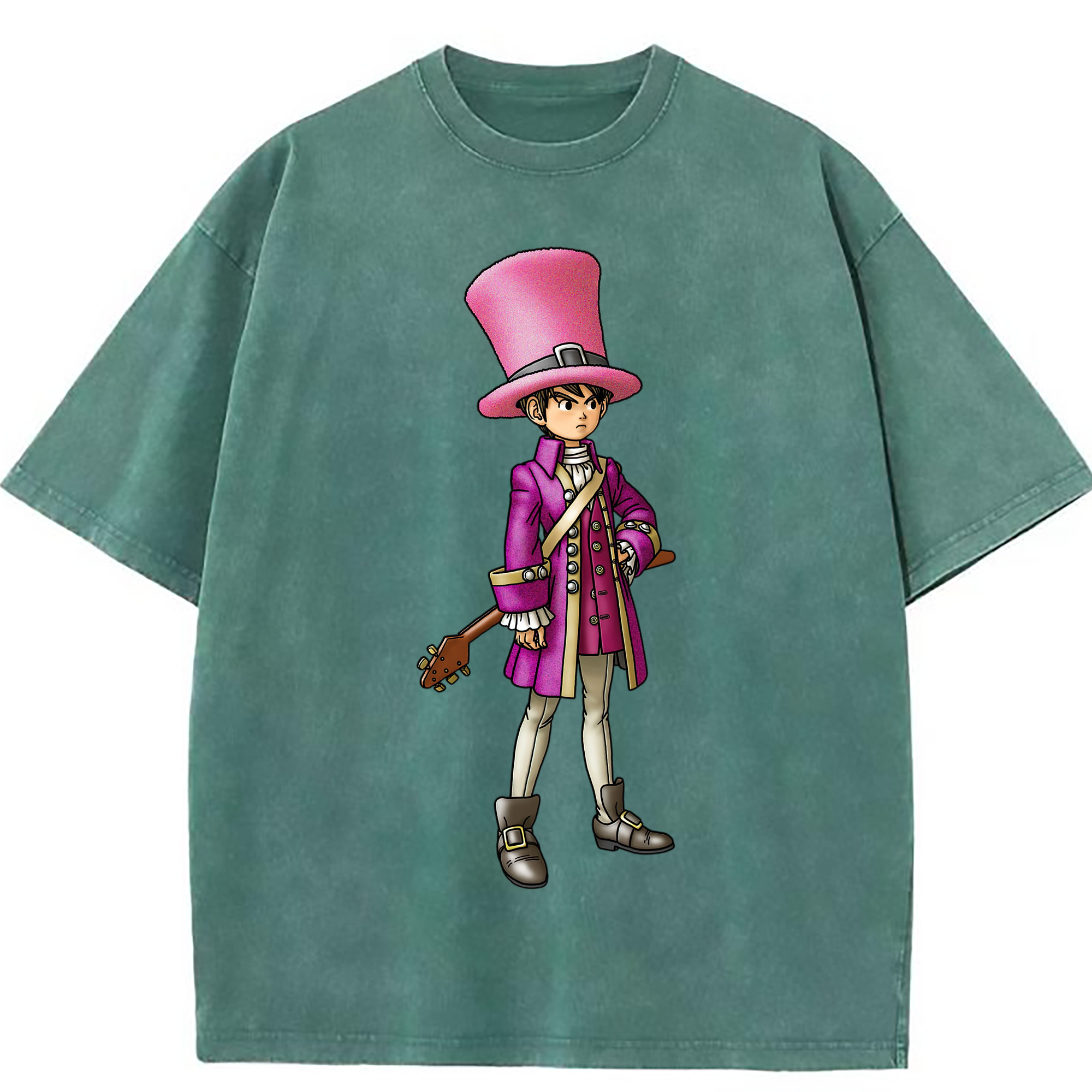 （画像用） ドラゴンクエスト Doragon Kuesuto Dragon Quest 綿100% ヴィンテージ風 半袖Tシャツ（フロントプリント）
